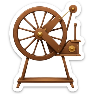 I want a traditional spinning wheel, with the wheel on the right or left and the flyer on the opposite. Shown from the side. there is only one wheel the other side has the flyer. go to websites containing traditional spinning wheels for reference. sticker