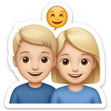 Two little children younger sticker