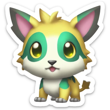 cute kawaii cool edgy shiny Digimon-Fakemon-animal full body sticker