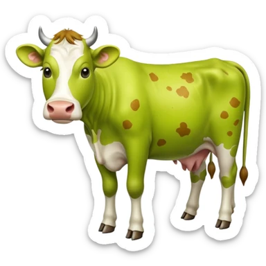 Chartreuse cow sticker