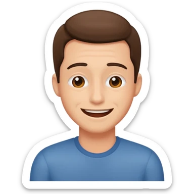 Man waiting at home, giggling  sticker