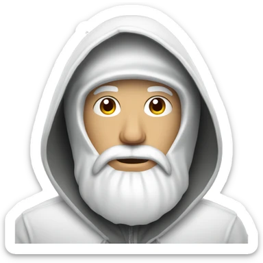 Russian man with beard in a hood covered with snow sticker