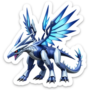  Cool Edgy Shiny Futuristic Ethereal Legendary Dialga-Digimon-Palkia-hybrid full body sticker