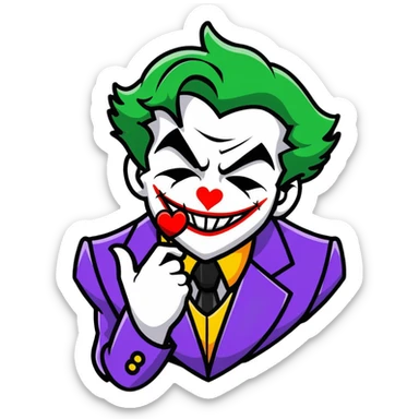 Joker breaking a heart sticker