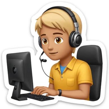create a realistic emoji showing logistic person monitored something sticker