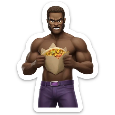 Beast from x men eating Taco Bell sticker