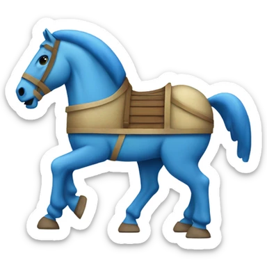 blue Trojan horse sticker