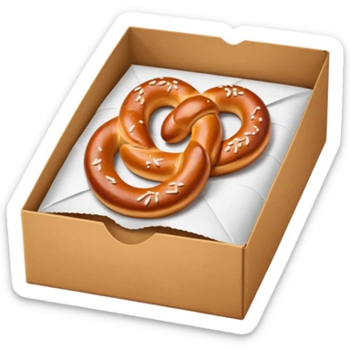 Pretzel on food paper box sticker