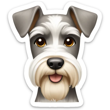 schnauzer white and tan sticker