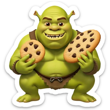 shrek eating moldovan cookie sticker