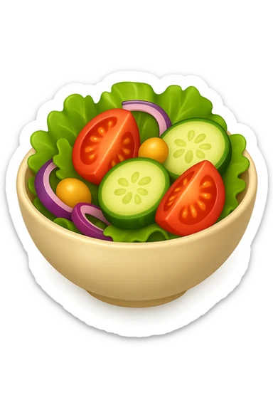 EMOJI STILE IPHONE DI una bowl di insalata, una boccetta di farmaco con la scritta "FARMACO" SULLA BOCCETTA E UN VIRUS, FLUTTUANO IN ARIA, IPERREALISTICO 4K sticker