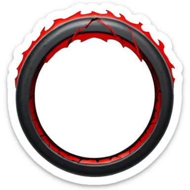 iOS sticker, cursed ring, black shades, red crack, minimal sticker