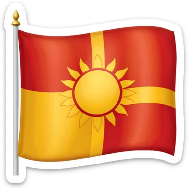 combine half the macedonian flag with half the polish flag so there is an even amount of each in the one flag. keep the colours of the flags the same do not merge them. just cut half of each and put them together, the polish flag is this 🇵🇱 and macedonian is this 🇲🇰 sticker