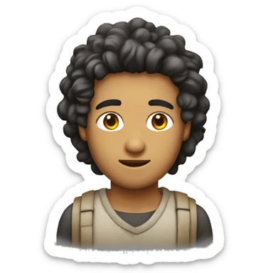 Hombre trigueño joven con pelo texturizado  sticker