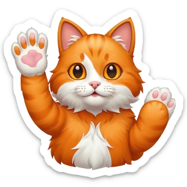 Waving cat paw sticker