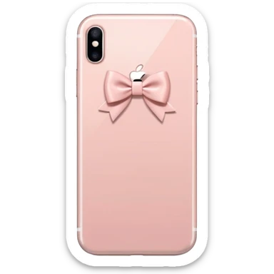 Blush pink IPhone 17 with tiny white bows on the back sticker