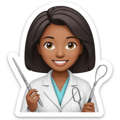 Black women beautician sticker