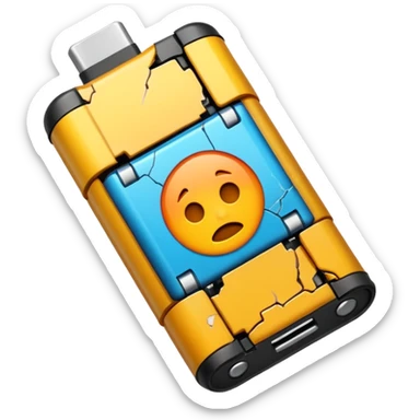 battery broken sticker