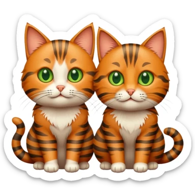 Two tabby cats sticker