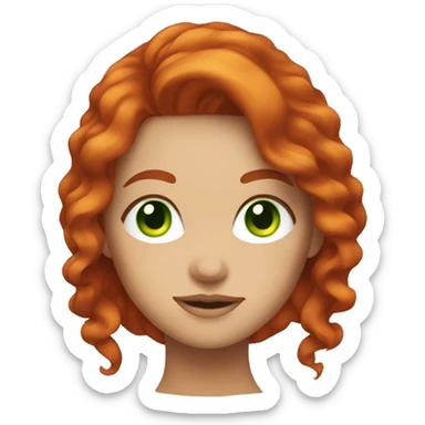 A red-haired girl with green eyes sticker