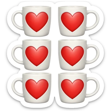 mugs with heart symbol sticker