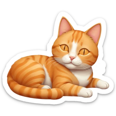 a cat dreaming about beach vacation sticker