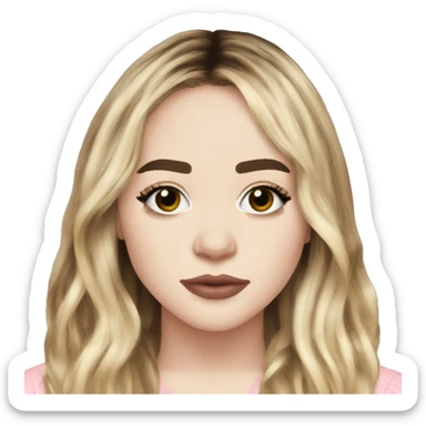 sabrina carpenter curtain bangs sticker