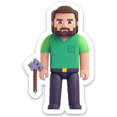 Jack Black as a Minecraft character sticker