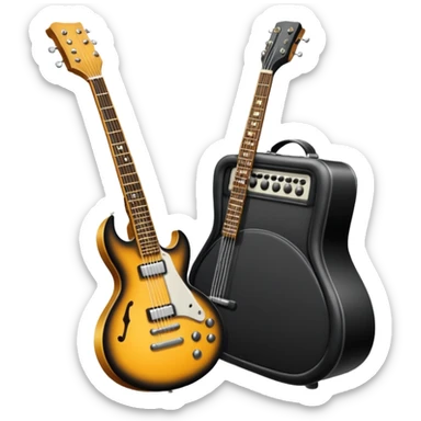 Bana elektronik gitar emojisi yap ama bir tane yüz emojisinin elinde olsun elektronik gitar siyah olsun  sticker