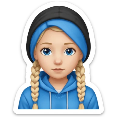 hoodie cover hair blonde girl with braided hair sticker