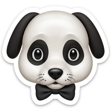 Un cocker noir et blanc avec un petit noeud sticker