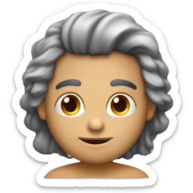 Hombre pelo canoso con perila bsano a chica de pelo larg moreno sticker