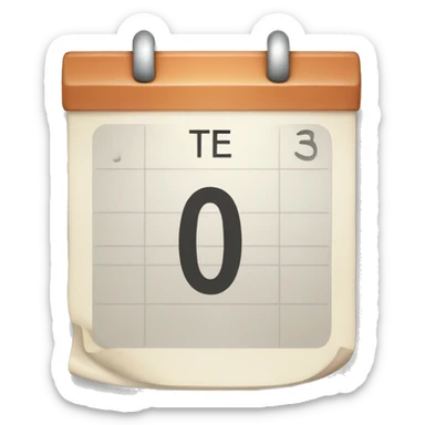 Calendar with the date as 30 sticker