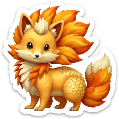 Sandshrew-Ninetails-Fennekin-Vulpix-fusion sticker