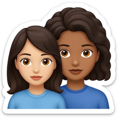 Rizada rubia y amiga ondulada pelinegra sticker