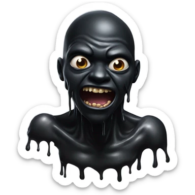 Man turning into black goo monster sticker