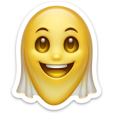Emojis qui rigole fusionné avec l’emojis fantôme 👻 sticker