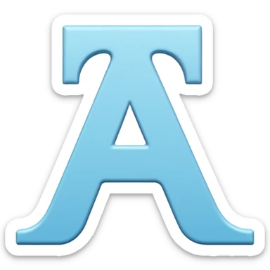 Genera la letra R tipografía forjan ultra en mayúscula de color celeste con un fondo blanco sticker