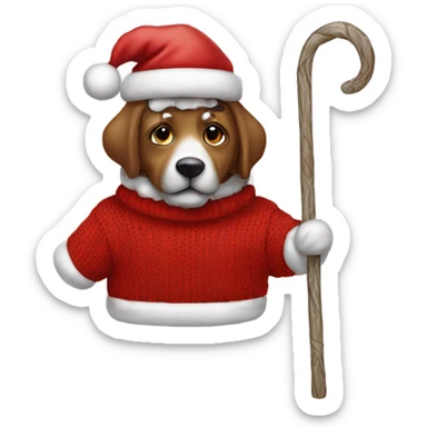 Cane con il maglione natalizio sticker