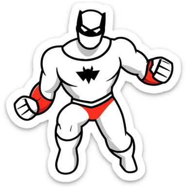 superhero transforming into robot form sticker