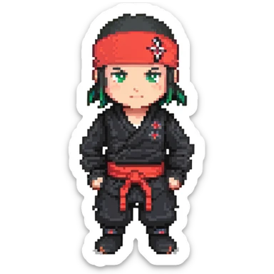 Ninja black red headband sticker