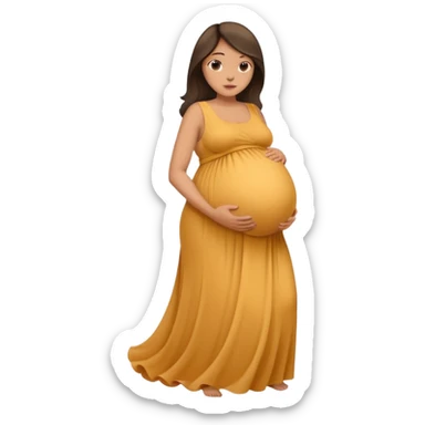 heavily pregnant woman with extremely large overdue belly sticker