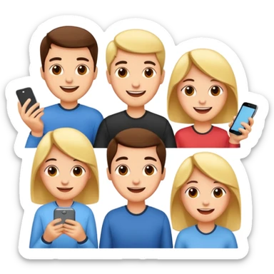 Quiz with happy people  sticker