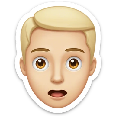 Eyebrows raised unevenly, mouth slightly open, the face of someone processing too much information at once. sticker