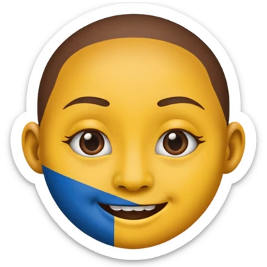 tanzanian flag colored cute emoji with septum and nose ring sticker