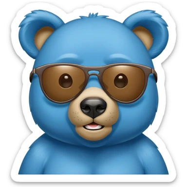 Blue bear with sunnies sticker