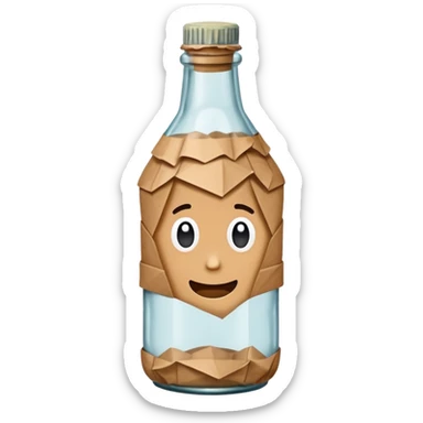 kraft paper in Bottle sticker