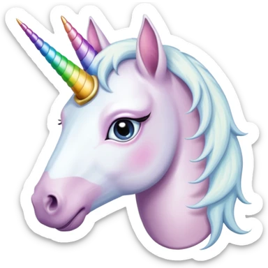 Unicornio palido y enfermo con maquillaje corrido sticker