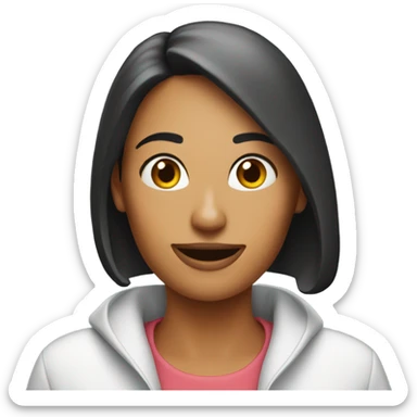 My wife with a hotdog sticker