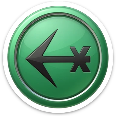 Direction arrow in green circle  sticker
